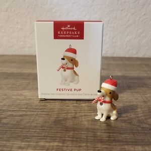 Festive Pup Dog Ornament- Hallmark Keepsake